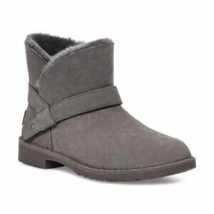 UGG Gray Suede Shearling-Lined Ankle Boots Size 8 US Women’s